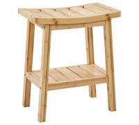 Beliani Side Table TREMONT Bamboo Wood Light Brown