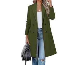 Trench Coat Women Petite Women Winter Wool Blend Camel Mid-Long Coat Notch Double-Breasted Lapel Jacket Outwear
