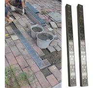 Trench Drain Kit, 2 Pack Channel Drain with Grate, Heavy Duty Drainage System for Driveway, Yard, Concrete, Garage, Sidewalk