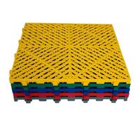 Trench Drainage Grate,Drain Covers Outdoor,Interlocking Floor Tiles, 40x40x2cm Multicolor Pack Of 4-30 Pcs(Red,30 pieces)