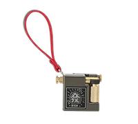 Trench Lighter, Vintage Portable Brass Kerosene Lighter, Side Sliding Ignition, With Lanyard, Refillable Fuel, Gift for Men's Father Husband (Kerosene Not Included)(Black)