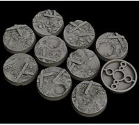 Trench Warfare No Man's Land 40mm Bases for Miniature Wargaming, 3D Resin Printed, Pack of 10