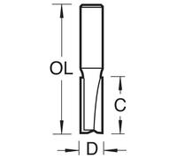 Trend 1/2In Shank Trade Router Cutter Bit 12Mm Diameter X 63Mm Long For Use With The Lock Jigs. Pk 1 TR37X1/2TC