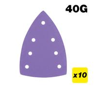 Trend 100 x 150 mm 7-Hole Detail Sanding Pads, 40 Grit, 10 Pack, Film Abrasive for Heavy-Duty Material Removal, AB/DET1/40Z