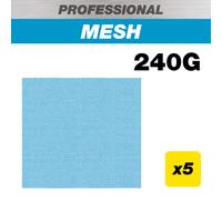 Trend Professional 115 x 107 mm Quarter Sheet Sanding Pads, 240 Grit, 5 Pack, Mesh Abrasive for Fine Finishing on Paint and Plaster, AB/QTR/240P