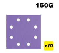 Trend 115 X 115Mm 8-Hole 150G Quarter Sheet Sanding Pad 10 Pack AB/QTR/150A