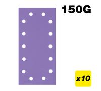 Trend 115 x 230 mm Half Sheet Sanding Pads, 150 Grit, 10 Pack, Film Abrasive for Surface Prep and Final Finishing, AB/HLF/150A
