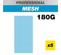 Trend Professional 115 x 230 mm Half Sheet Sanding Pads, 180 Grit, 5 Pack, Mesh Abrasive for Feathering and Light Refinement, AB/HLF/180P