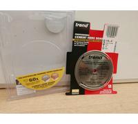 Trend PCD Fibre Cement Circular Saw Blade, 115mm Diameter, 9.50mm Bore, 4 Teeth, 1.6mm Kerf, +12° Hook, PCD, Coarse Finish, PCD/FSB/1154