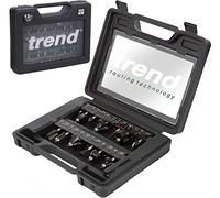 Trend 12 Piece Router Bit Set TCT Cutter Bits Starter Set 1/4" Shank + Case