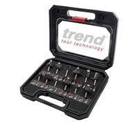 Trend 12 Piece Router Cutter Starter Set, 1/4 Inch Shank, Tungsten Carbide Tipped, Storage Case Included, SET/SS8X1/4TC, packaging may vary