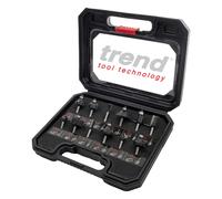 Trend 12 Piece Router Cutter Starter Set, 1/4 Inch Shank, Tungsten Carbide Tipped, Storage Case Included, SET/SS8X1/4TC, packaging may vary