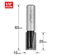 Trend Router Bit TR40DX1/2TC – Straight Two-Flute, 15mm Cut, 1/2 Inch Shank, Carbide-Tipped