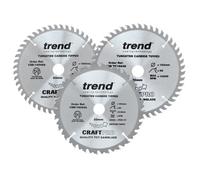 Trend 160mm Circular Saw Blades Mixed Triple Pack 24T/48T/PT 48T