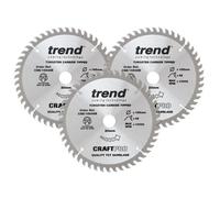 Trend 165mm 48 Tooth Circular Saw Blade Triple Pack