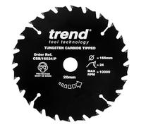 Trend 165mm TCT Circular Saw Blade, 20mm Bore, 24T, PTFE, Wood