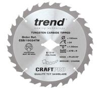Trend 190mm 24T Craft Circular Saw Blade for DEWALT Wormdrive