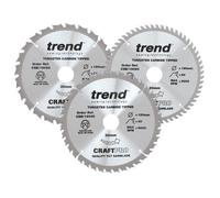 Trend 190mm Circular Saw Blades Mixed Triple Pack 24T/40T/60T