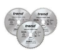 Trend 250mm Triple Pack Circular Saw Blades with 48T, 60T and 84T