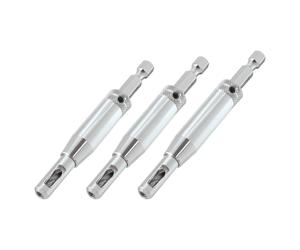 Trend 3-Piece Quick Release Drill Bit Guide Set, 1/4 Inch Hex Shank, HSS Drill Bits, Hinge & Lock Applications, QR/DBG/SET