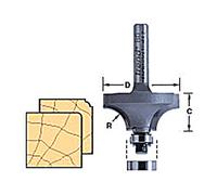 Trend Bearing Guided Ovolo Router Cutter, 1.6mm Radius, 1/4 Inch Shank | Precision TCT Ovolo Cutter With Two Bearings For Smooth Guided Profiles, 15.9mm Cut Diameter, 7.9mm Cut Length, 46/115X1/4TC