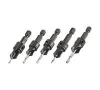 Trend 5-Piece Quick Release Countersink Set, 1/4 Inch Hex Shank, Tool Steel Body, HSS Drill Bit, 5 Pack, QR/CS/SET