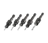 Trend 5-Piece Quick Release Countersink Set, 1/4 Inch Hex Shank, Tool Steel Body, HSS Drill Bit, 5 Pack, QR/CS/SET