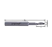 Trend 50/19 x 8mm HSSE Steel Helical Plunge Bit 5mm