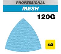 Trend Professional 93 mm Delta Sanding Pads for Multi-Tools, 120 Grit, 5 Pack, Mesh Abrasive for Smoothing Filler and Timber, AB/OSC/120P