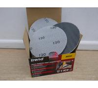 Trend Mesh 150mm Random Orbit 120 Grit Abrasive Sanding Disc, AB/150/120M/B, Pack of 50