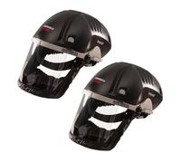 Trend AirShield Pro Full Faceshield Twin Pack, Battery Powered Air Circulating Dust Protector for Woodworking, 0.6 Micron Filtration, AIR/PRO/D7