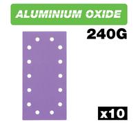 Trend Aluminium Oxide 1/2 Sheet Sanding Sheet 240 Grit 115Mm X 230Mm 10Pc Pk 1 AB/HLF/240A