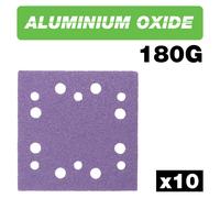 Trend Aluminium Oxide 1/4 Sheet Sanding Sheet 180 Grit 114Mm X 110Mm 10Pc Pk 1 AB/QTR1/180A