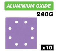 Trend Aluminium Oxide 1/4 Sheet 114 x 110mm 240 Grit Sanding Sheets, AB/QTR/240A, Pack of 10