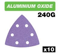 Trend Aluminium Oxide Delta Sanding Sheet 240 Grit 93Mm 10Pc Pack 1 AB/OSC/240A
