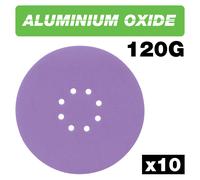 Trend Aluminium Oxide 225mm Random Orbit 120 Grit Abrasive Sanding Disc, AB/225/120A, Pack of 10