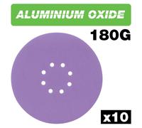 Trend Aluminium Oxide Random Orbital Sanding Disc 180 Grit 225Mm 10Pc Pk 1 AB/225/180A