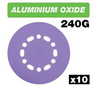 Trend Sanding Discs AB/150/240A - 150mm Aluminium Oxide Random Orbit 240 Grit - Pack of 10
