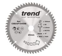 Trend Aluminium/Plastic Circular Saw Blade 184Mm X 20Mm X 58T CSB/AP18458B
