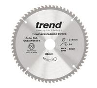 Trend CRAFTPRO Aluminium and Plastic Cutting Saw Blade 215mm 64T 30mm