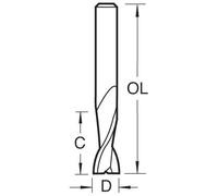 Trend Professional Aluminium Spiral Up-Cut Router Cutter, 1/4 Inch Shank, 6.3mm Cut Diameter & 20mm Cut Length, Solid Tungsten Carbide, S55/10X1/4STC