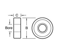 Trend Bearing 30Mm Diameter 3/16in Bore Pk 1 B300A