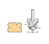 Trend Professional Bearing Guided Corner Bead Router Cutter, 1/2 Inch Shank, 28mm Cut Diameter, 16mm Bearing Diameter, 4.8mm Radius, 9/72X1/2TC