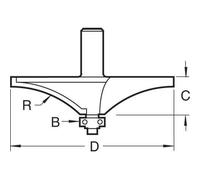 Trend CRAFTPRO Handrail Bearig Guided Router Cutter 82.7mm 19mm 1/2"