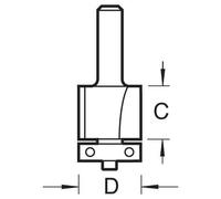 Trend CRAFTPRO Bearing Guided Trimmer Router Cutter 12.7mm 50mm 1/2"