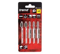 Trend 5-Piece Curved Jigsaw Blade Set, Bi-Metal HSS M42 Construction, Universal T-Shank Fitting, JB/T101AOF