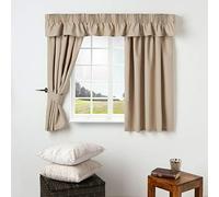 Trend Blackout & Thermal Lining Caravan Curtains - Fully Lined 3” Pencil Pleat Panels - 100% Polyester Beige, 44” W x 38” Drop