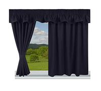 Trend Blackout & Thermal Lining Caravan Curtains - Fully Lined 3” Pencil Pleat Panels - 100% Polyester Navy Blue, 44” W x 42” Drop