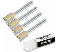Trend Br04X1/4Tc 12mm 1/4" Tct Straight Hinge Recess 2 Flute Router Cutter X4