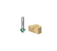 Trend CraftPro Two Flute Chamfer Router Cutter Bit, 1/4 Inch Shank, 12.7mm Cut Diameter & 45 Degree V Groove, Tungsten Carbide, Tipped, C044X1/4TC